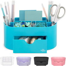 Organizer da scrivania blu per forniture per ufficio e accessori da scrivania - Portapenne Organizzazione da tavolo per stanza College Dormitorio
