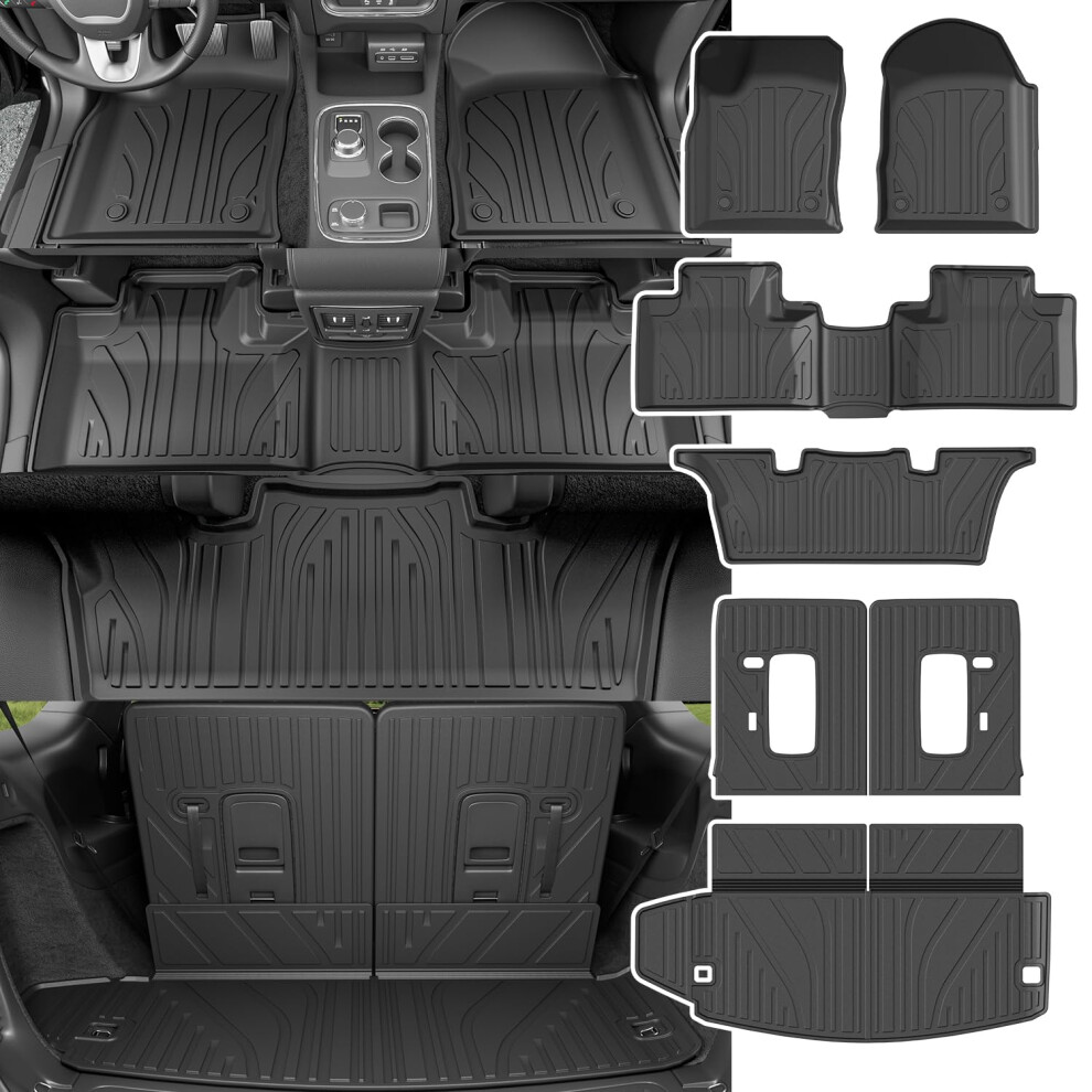 Powoq Floor Mat Compatible With 2016-2025 Dodge Durango 6 Seats Trunk Liner 3Rd Backrest Mat Replacement For 2016-2025 Dodge Durango Accessories(Trun 757940825629