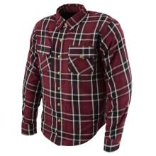 Camisa de Flanela xadrez de Motoqueiro Milwaukee Leather Masculina c/ Armadura CE - Reforçada c/ Fibras Aramidas - Média