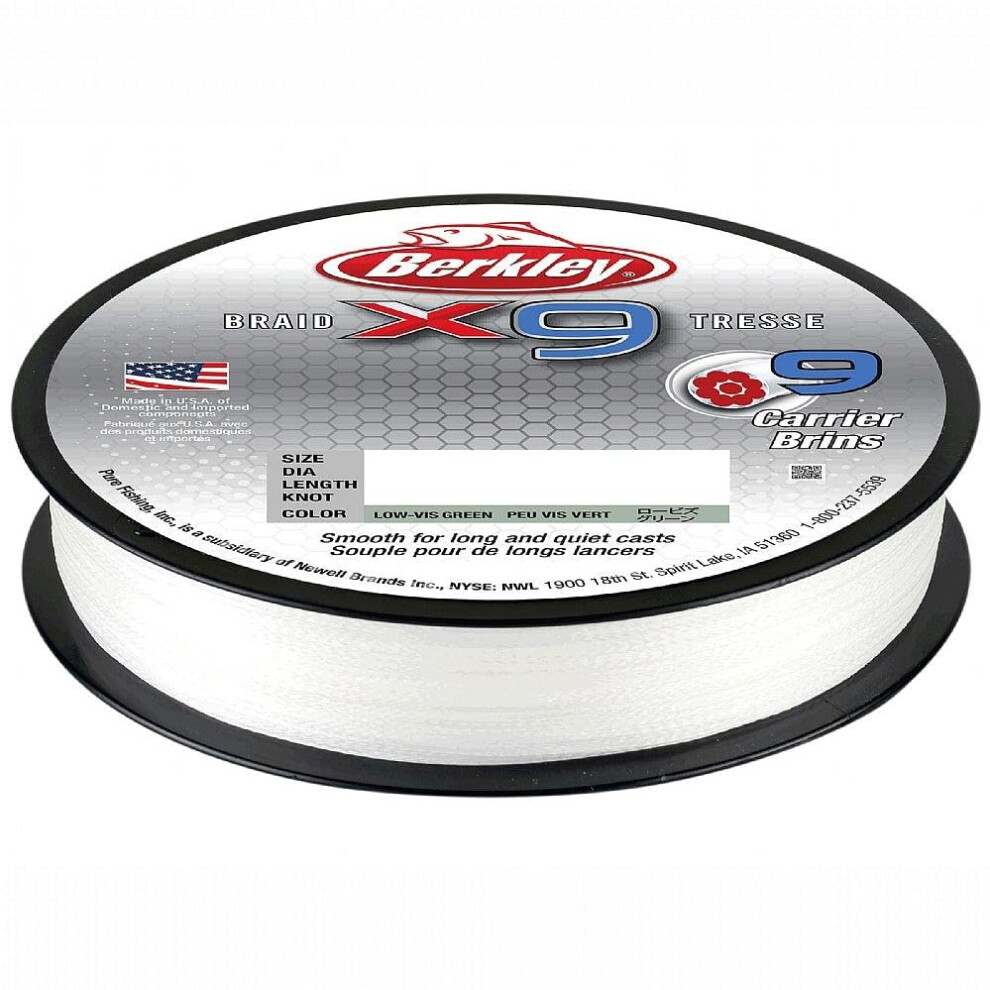 Berkley x9 Braid Superline Crystal 10lb test | 27 lbC | 12.1kg 2188yd | 2000m Fishing Line Suitable for Freshwater and Saltwater Environments-image-OPC-PMDXGR6-NEW