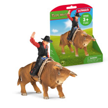 Schleich Farm World Cowboy Bull Riding 4-Piece Cowboy Toy Set for Rodeo Fans & Kids Ages 3+