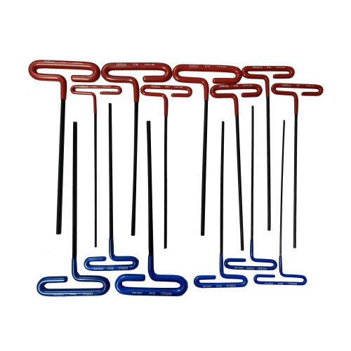 Eklind 50914 Conjunto de Chaves Hex T com Cabo em Borracha 14 Peças - INCH/MM, 9 polegadas