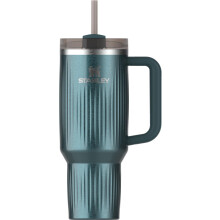 Vaso Stanley Quencher H2.0 con asa y pajita 40 oz | Tapa de estado de flujo de 3 posiciones | Portavasos Compatible para Viajes | Taza aislada de