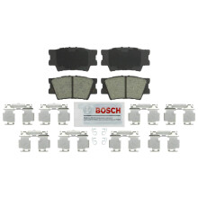 BOSCH BE1212H Bl keramiska skivbromsbelggset med hrdvara - kompatibel med utvalda Lexus ES300h ES350 HS250h; Pontiac Vibe; Toyota Avalon Camry