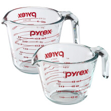 Pyrex Prepware 2-Delige Glazen Maatset, 1 en 2-Cup, 2 Pack, Heldere
