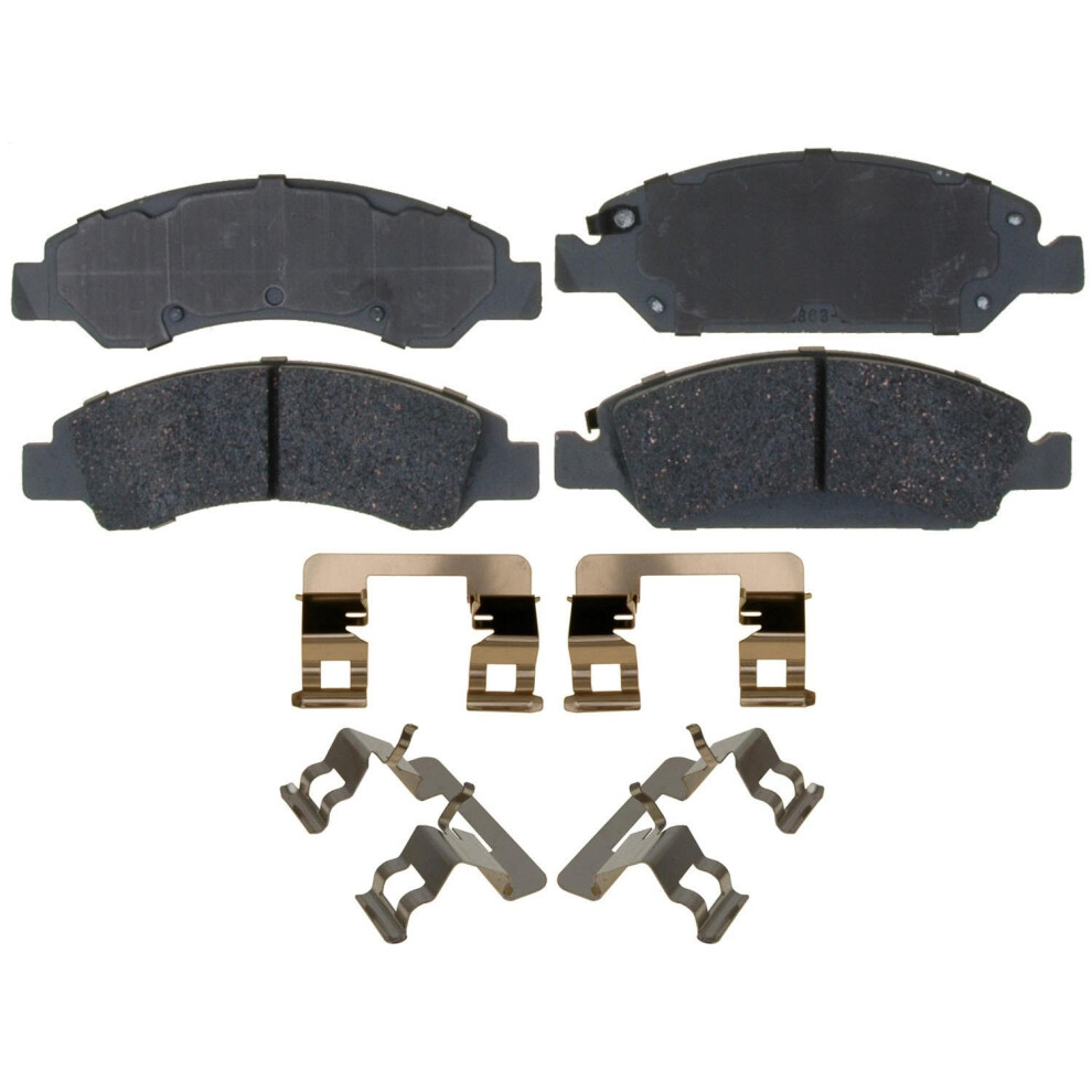Acdelco Front Brake Pad Set With Hardware 14D1363ch | Gm 19286282 Ceramic Front Brake Pads For Select Cadillac Chevrolet Chevy Gmc Cadilla Silver 707773805824