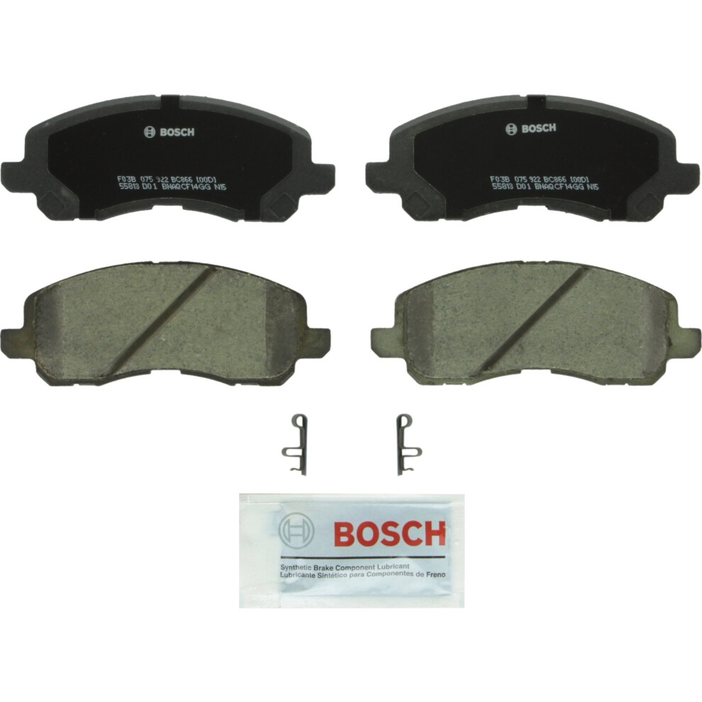 Bosch Bc866 Quietcast Premium Ceramic Disc Brake Pad Set - Compatible With Select Chrysler Sebring; Dodge Avenger Caliber Stratus; Jeep Patriot; Mi
