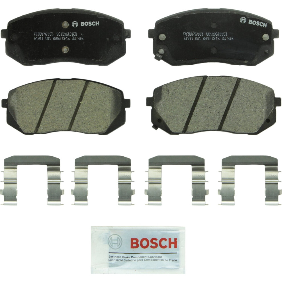 Bosch Bc1295 Quietcast Premium Ceramic Disc Brake Pad Set - Compatible With Select Hyundai Sonata Tucson; Kia Cadenza Rondo Soul Ev Sportage; Fro 077212171187