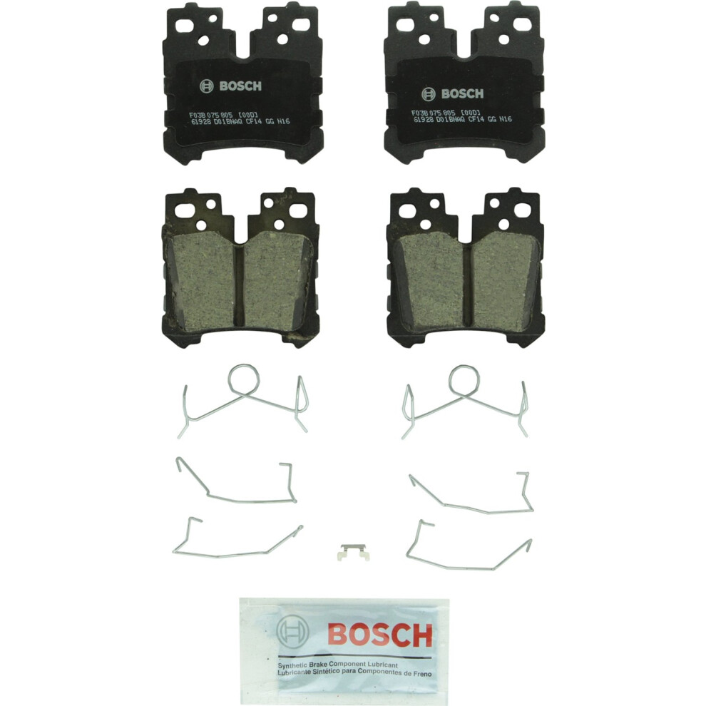 Bosch Bc1283 Quietcast Premium Ceramic Disc Brake Pad Set - Compatible With Select Lexus Ls460 Ls500 Ls500h Ls600h; Toyota Mirai; Rear 077212103362