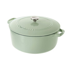 Cuisinart Chef's Classic Emaillie Gietijzeren Ronde Gedekte Casserole (Mint Groen, 7-Quart)