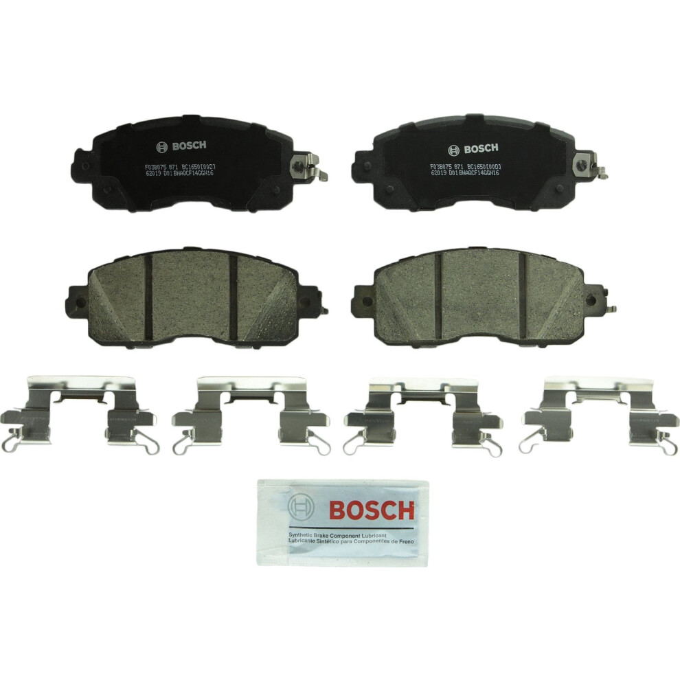 Bosch Bc1650 Quietcast Premium Ceramic Disc Brake Pad Set - Compatible With Select Nissan Altima Leaf; Front 077212029655