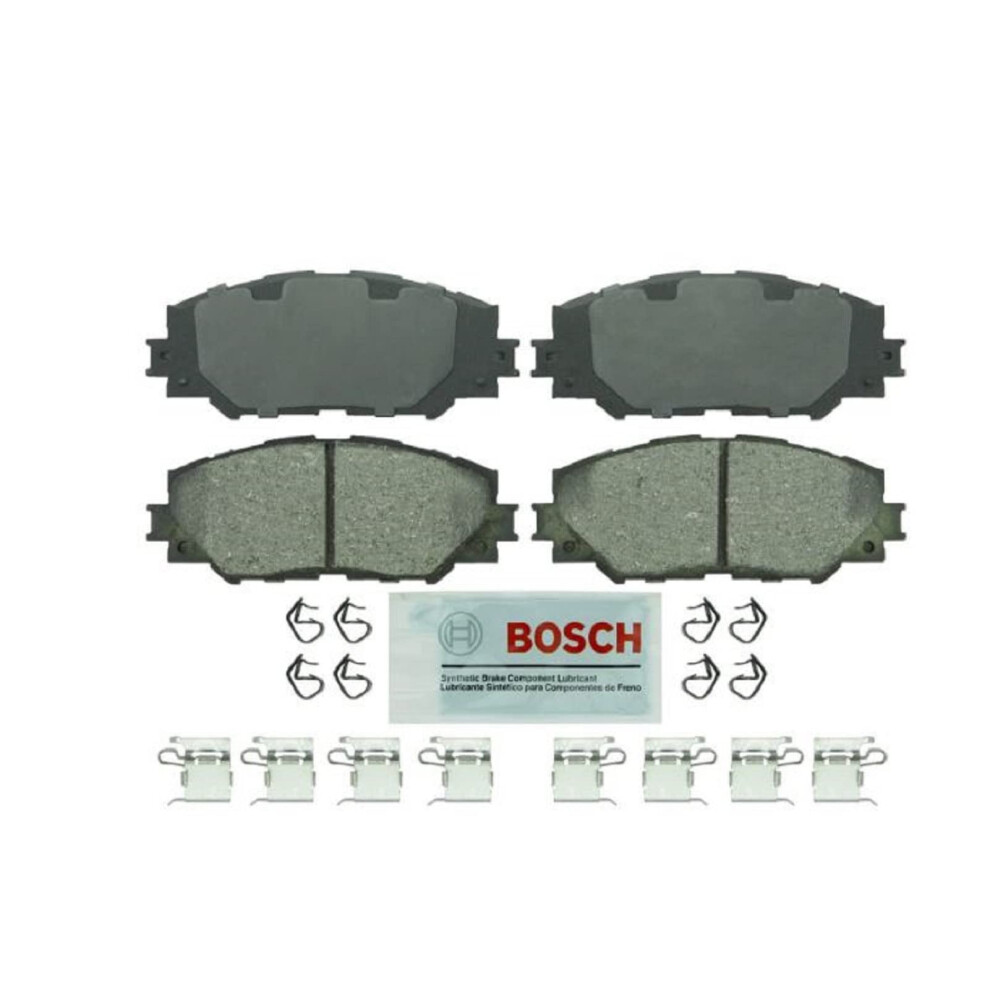 Bosch Be1210h Ceramic Disc Brake Pad Set With Hardware - Compatible With Select Lexus Hs250h; Pontiac Vibe; Scion Xb Xd; Toyota Corolla Matrix Blue 077212153473