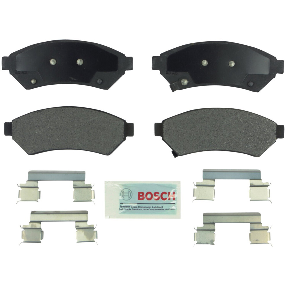 Bosch Be1075h Ceramic Disc Brake Pad Set With Hardware - Compatible With Select Buick Allure Lacrosse Terraza; Chevrolet Uplander; Pontiac Gra Blue 077212007691