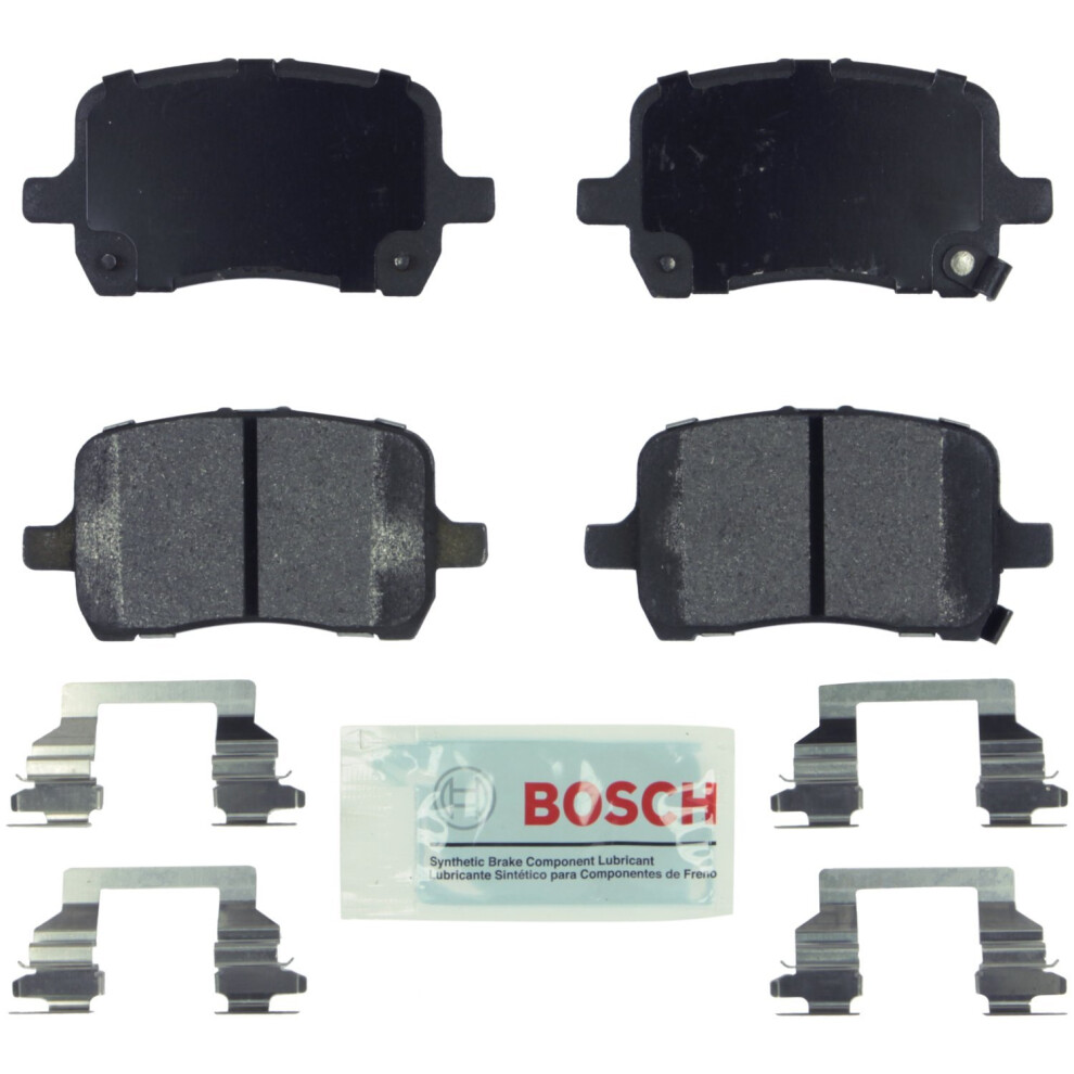 Bosch Be1028h Ceramic Disc Brake Pad Set With Hardware - Compatible With Select Chevrolet Hhr Malibu; Pontiac G5 G6 Pursuit Solstice Blue/Cobalt 077212007578