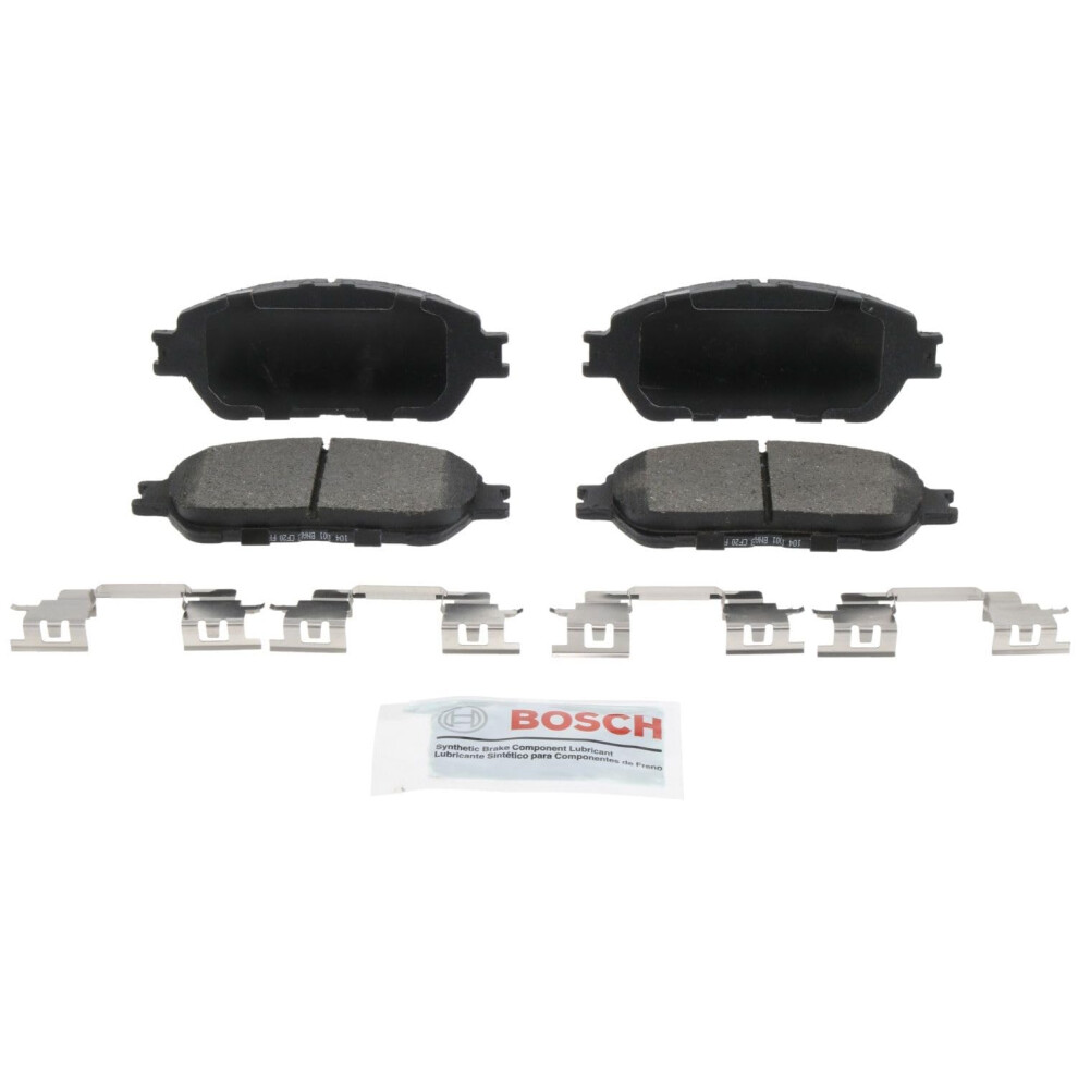 BOSCH BE906H Blue Ceramic Disc Brake Pad Set With Hardware - Compatible With Select Lexus ES300 ES330; Toyota Avalon Camry Sienna Solara Tacoma;-image-OPC-PMDXHYB-NEW