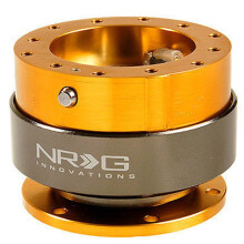 NRG Innovations Gen 2.0 Adaptador de liberaciσn rαpida para volante de 6 AGUJEROS con pernos de montaje (cuerpo de oro rosa/anillo de titanio cro