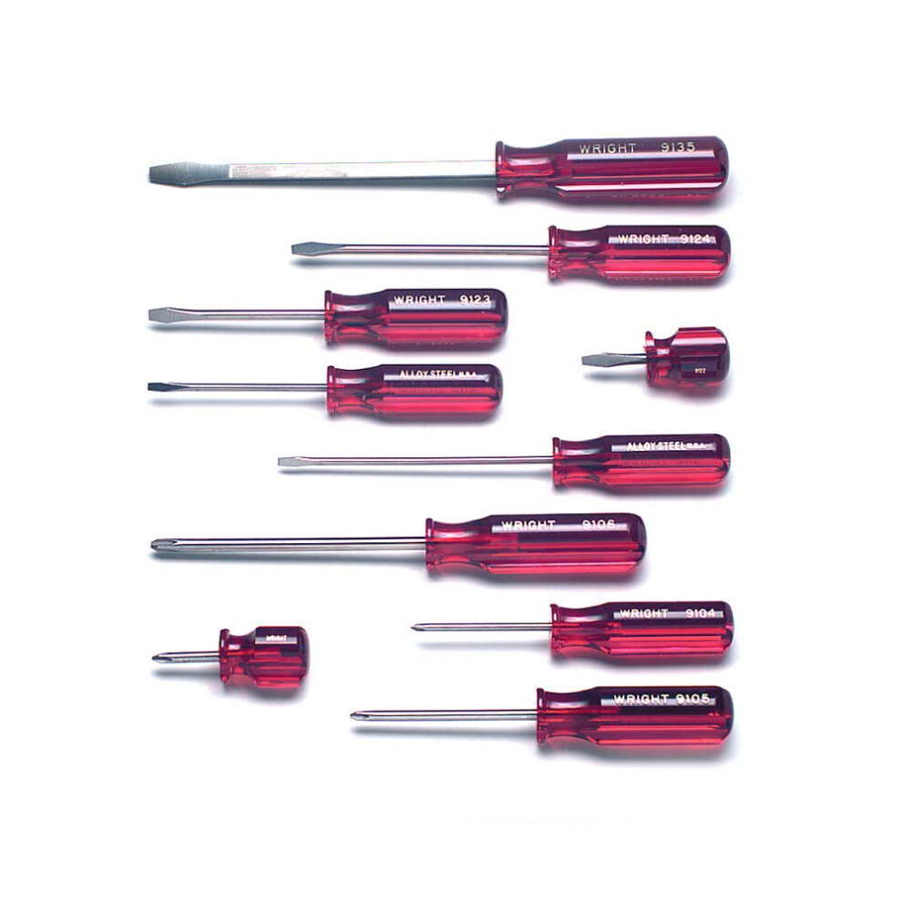 Wright Tool 9476 Screwdriver Set With Pouch (10-Piece) 076799094766