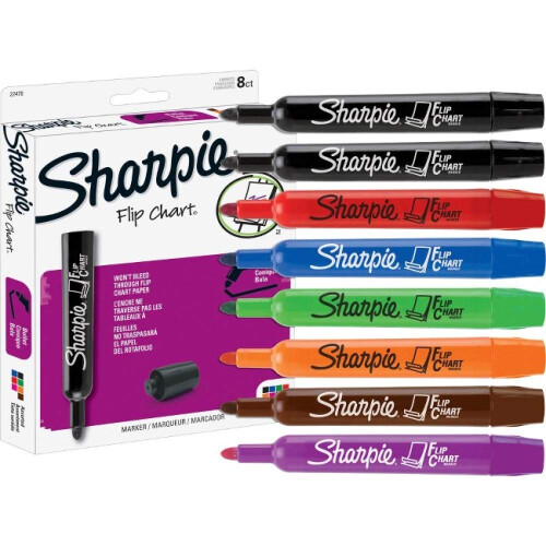 Sharpie SHARPIE Flip-Chart-Marker, verschiedene Farben, 8er-Box (22478), 12er-Packung