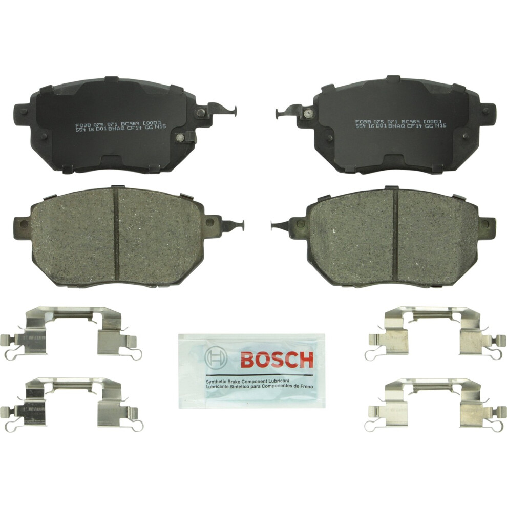 Bosch Bc969 Quietcast Premium Ceramic Disc Brake Pad Set - Compatible With Select Infiniti Fx35 Fx45; Nissan Altima Maxima Murano; Front 077212105298