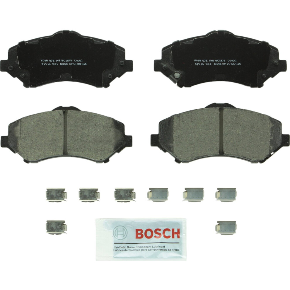 Bosch Bc1273 Quietcast Premium Ceramic Disc Brake Pad Set - Compatible With Select Dodge Nitro; Jeep Liberty Wrangler; Front 077212103461