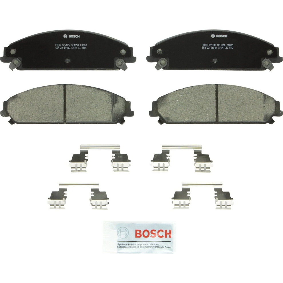 Bosch Bc1058 Quietcast Premium Ceramic Disc Brake Pad Set - Compatible With Select Chrysler 200 300; Dodge Caliber Challenger Charger Magnum; Fro