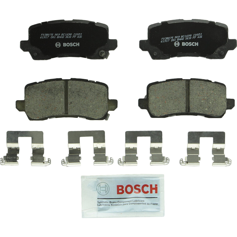 Bosch Bc1698 Quietcast Premium Ceramic Disc Brake Pad Set - Compatible With Select Acura Mdx Rlx Tlx; Honda Odyssey; Rear 077212157808