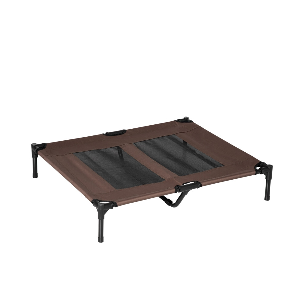 Heavy Duty Raised Pet Bed Large Mesh Cooling Dog & Cat Cot Elevated Portable Design with Metal Frame Brown Color-image-OPC-PMDXJHJ-NEW