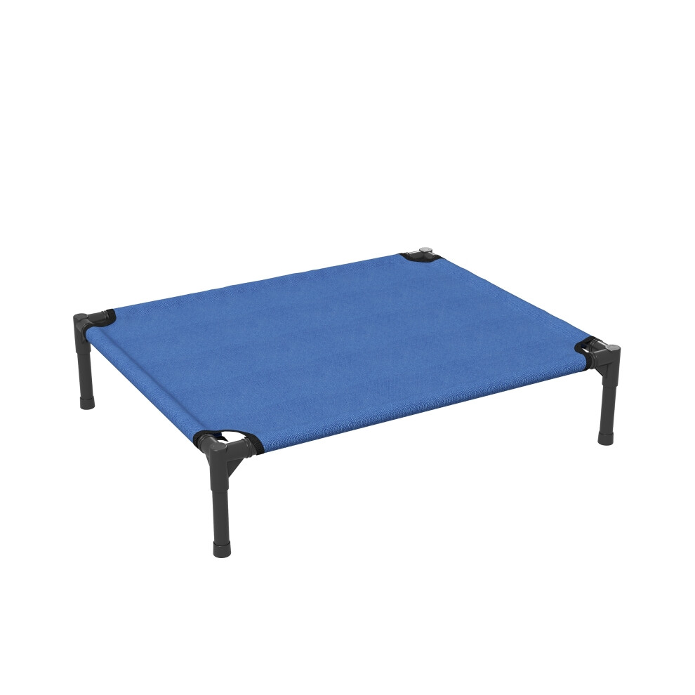 Blue (Medium) Raised Dog Bed Cat Bed with Metal Frame Portable Elevated Design for Camping & Home-image-OPC-PMDXNBW-NEW