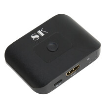 2x1 HDMI-Umschalter, silbernes Aluminium, 140 mAh Akku