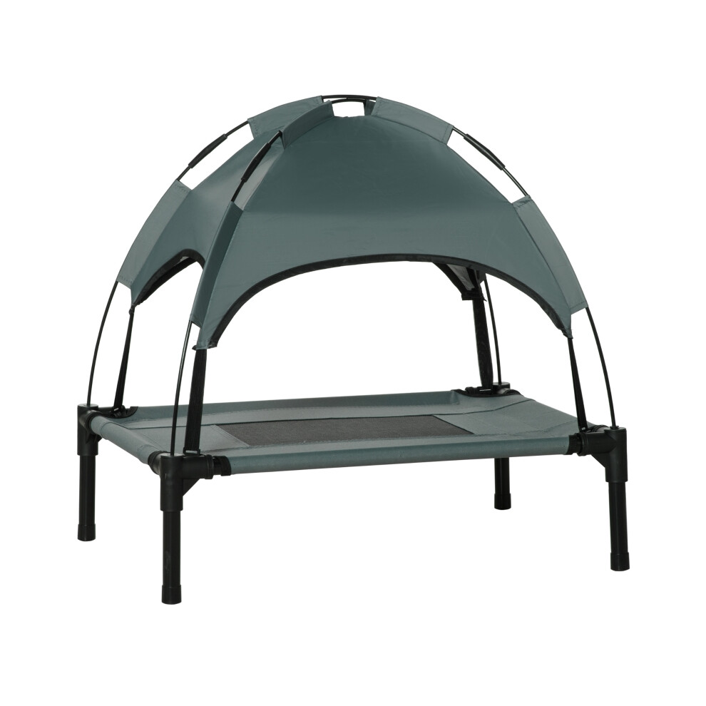 Dog Bed Raised Waterproof Canopy Gray Elevated Pet Cot with Breathable Mesh for Small Dogs 61x46x62cm-image-OPC-PMDXPR8-NEW