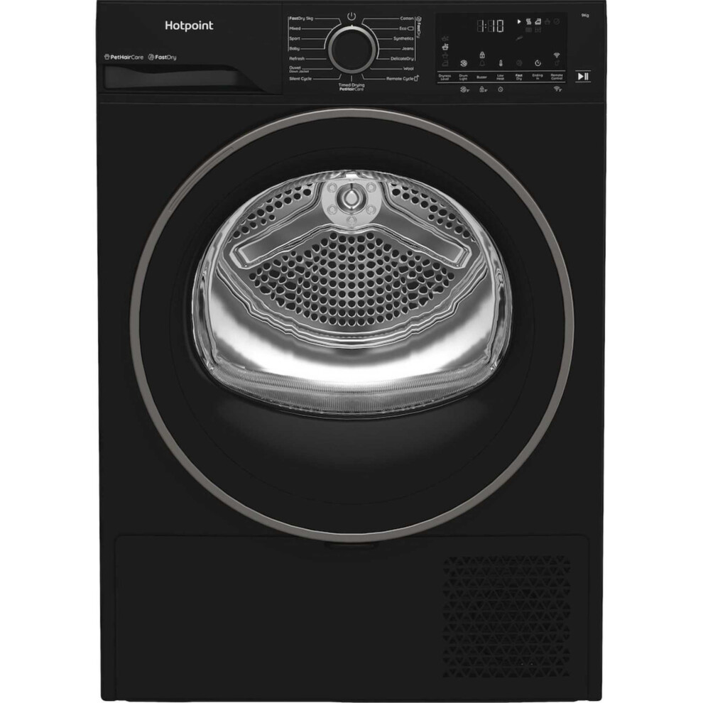 Hotpoint Black Fabric Care Freestanding 9Kg Heat Pump Tumble Dryer With Homewhiz - Image 3