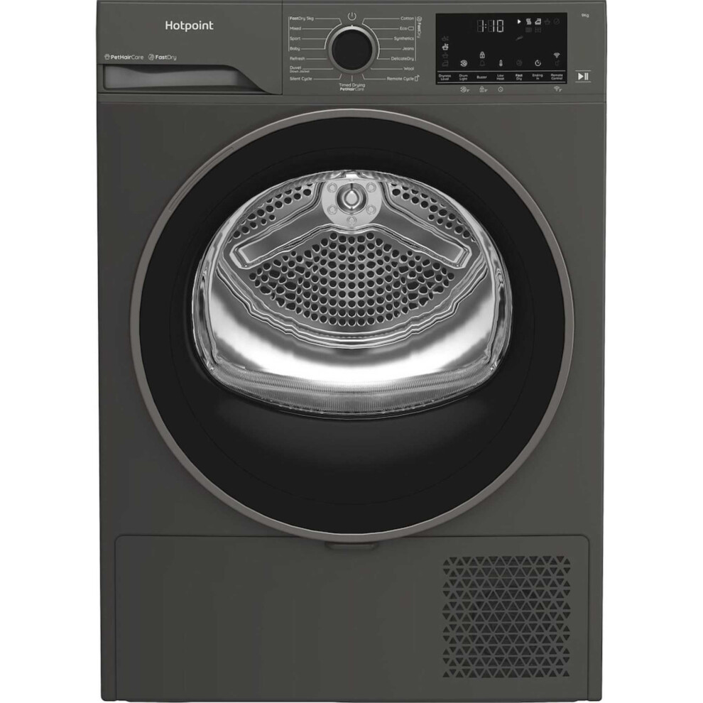 Hotpoint Fabric Care C Hd 94M Gbs Uk 9Kg Heat Pump Tumble Dryer - Grey - A+++ Rated