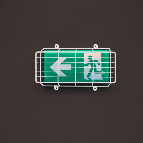 Emergency Light Cage Guard Fire Exit Sign Wire Cover Easy Install Ceiling Protection Durable Material Side Impact Design 2