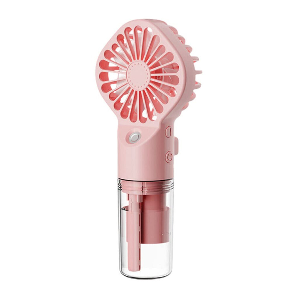 Mini Handheld Fan With Adjustable Spray Humidification, Portable Usb Rechargeable, Quiet Outdoor Use, Pink 9084446584264
