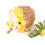 Igel-Blumenbrosche, Einheitsgröße, Gelb/Grün 10