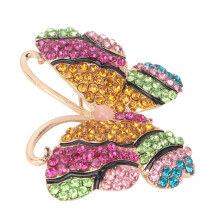 Rhinestone-Schmetterlingsbrosche aus Legierung, bunt