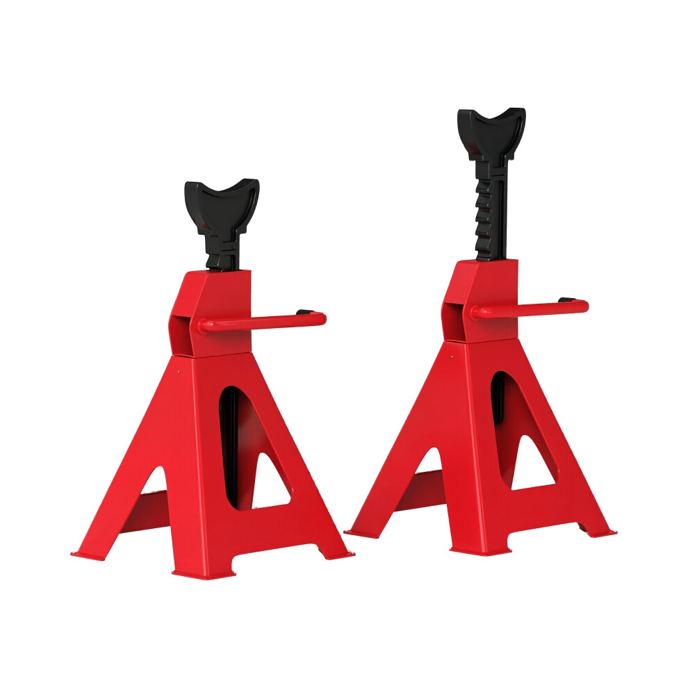 Car Jack Stands 3 Ton Heavy Duty Support Supports 38.5-60cm Adjustable Red Reliable Vehicle Lift for Garages & Workshops-image-OPC-PMDXWP2-NEW