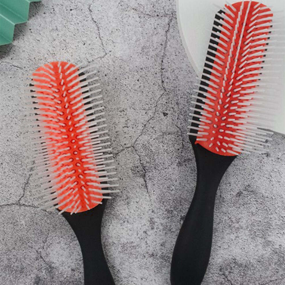 Static Free 9-Row ABS Frosted Detangling Curly Hair Brush 20cm
