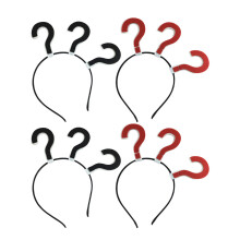 4pcs question mark headband red black festival dress up headwear
