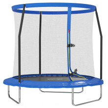 SportNow 8ft Trampoline with Steel Frame Safety Enclosure Net Edge Cushion & Safety Cover Outdoor Playground Equipment