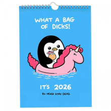 Calendario da parete divertente 2026 25-26, che sacco di cazzi - Offensivamente carino e senza scuse divertente