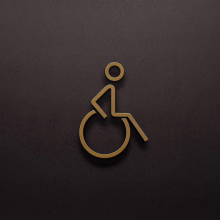2025 Acryl-Schild für öffentliche Toiletten: Wandschild für Behindertentoiletten – Selbstklebender Aufkleber mit Rollstuhlsymbol für