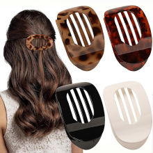 4 PCS Flat Hair Clips, Round Lay Down Hair Claw Clips for Women Girls, French Strong Hold Hair Barrettes for Thick Thin Hair,Comfortable Curved