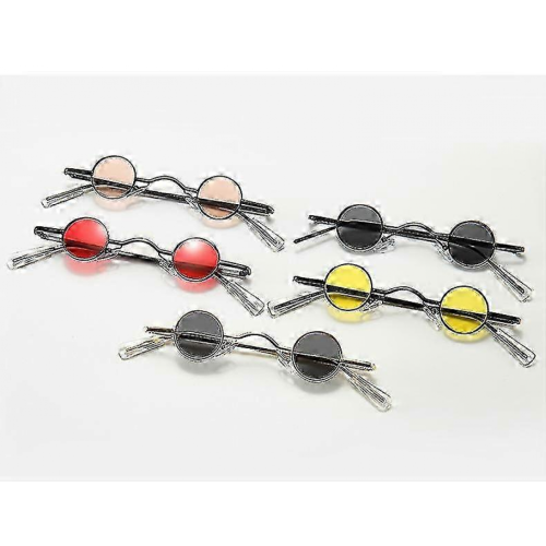 Γυαλιά ηλίου Retro Mini Round Men's Metal Frame Small Round Frame - μαύρα 2025 2