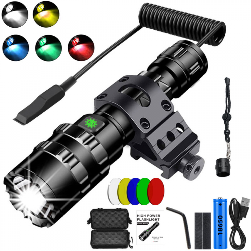 High Lum Professional Led Flash For Hunting Tactical Night Scout Usb Rechargeable Waterproof Torch L2 Fish Light