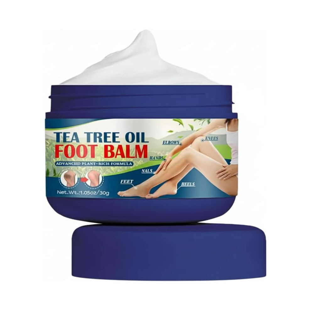 Azonee Tea Tree Oil Foot Balm, Moisturizer for Dry Cracked Feet, Callus Remover, Hydrates & Soothes Skin - 30g