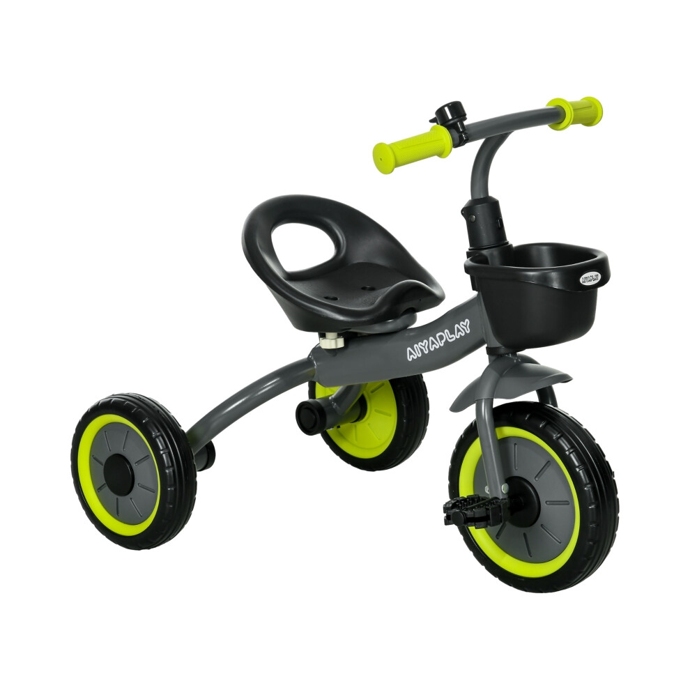 Children's 3-Wheel Trike for Ages 2-5 - Adjustable Seat Storage Basket Bell Black Durable Plastic-image-OPC-PMDYDTB-NEW