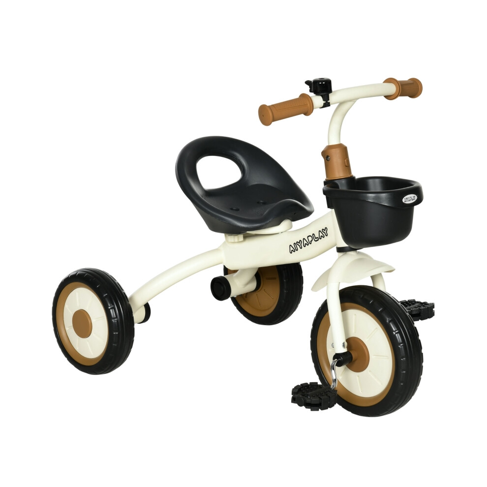Kids Trike with Adjustable Seat and Basket â White 2-5 Years Durable Plastic Tricycle with Bell for Toddlers and Preschoolers-image-OPC-PMDYG5D-NEW