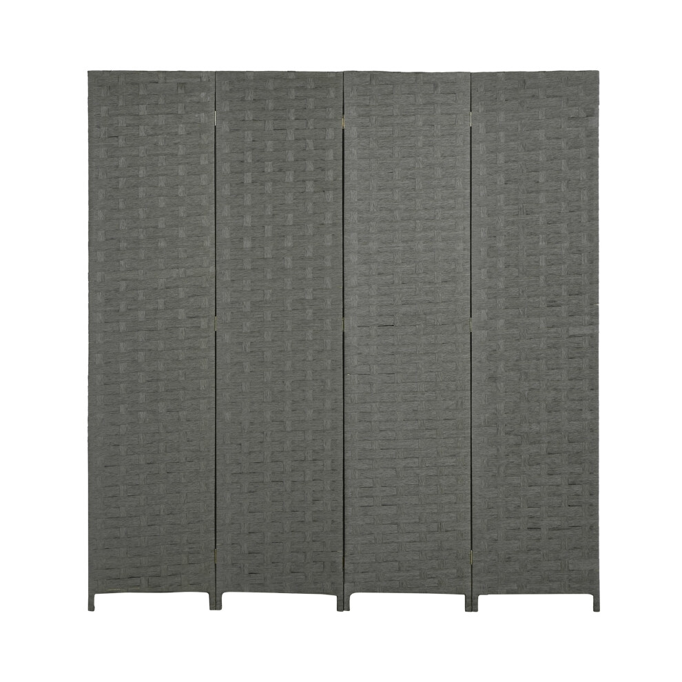 Foldable Privacy Screen 4-Panel Grey Wave Fibre Partition Wall for Indoor Use Bedroom & Office 170cm Tall-image-OPC-PMDYGKQ-NEW