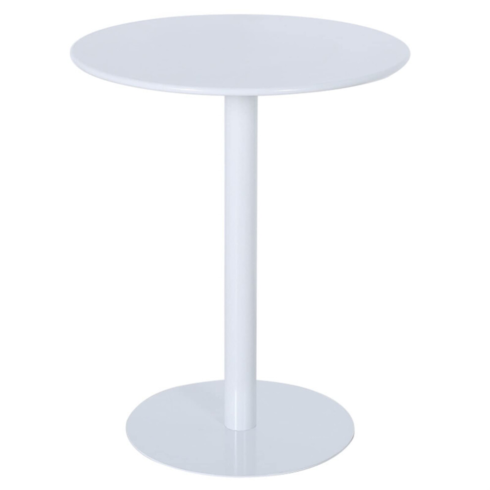 Modern Style Iron Top Round Bar Pub Table, 27.5-Inch Diameter, Bright White Finish, Standing Circular Cocktail Table-image-OPC-PMDYK5Z-NEW